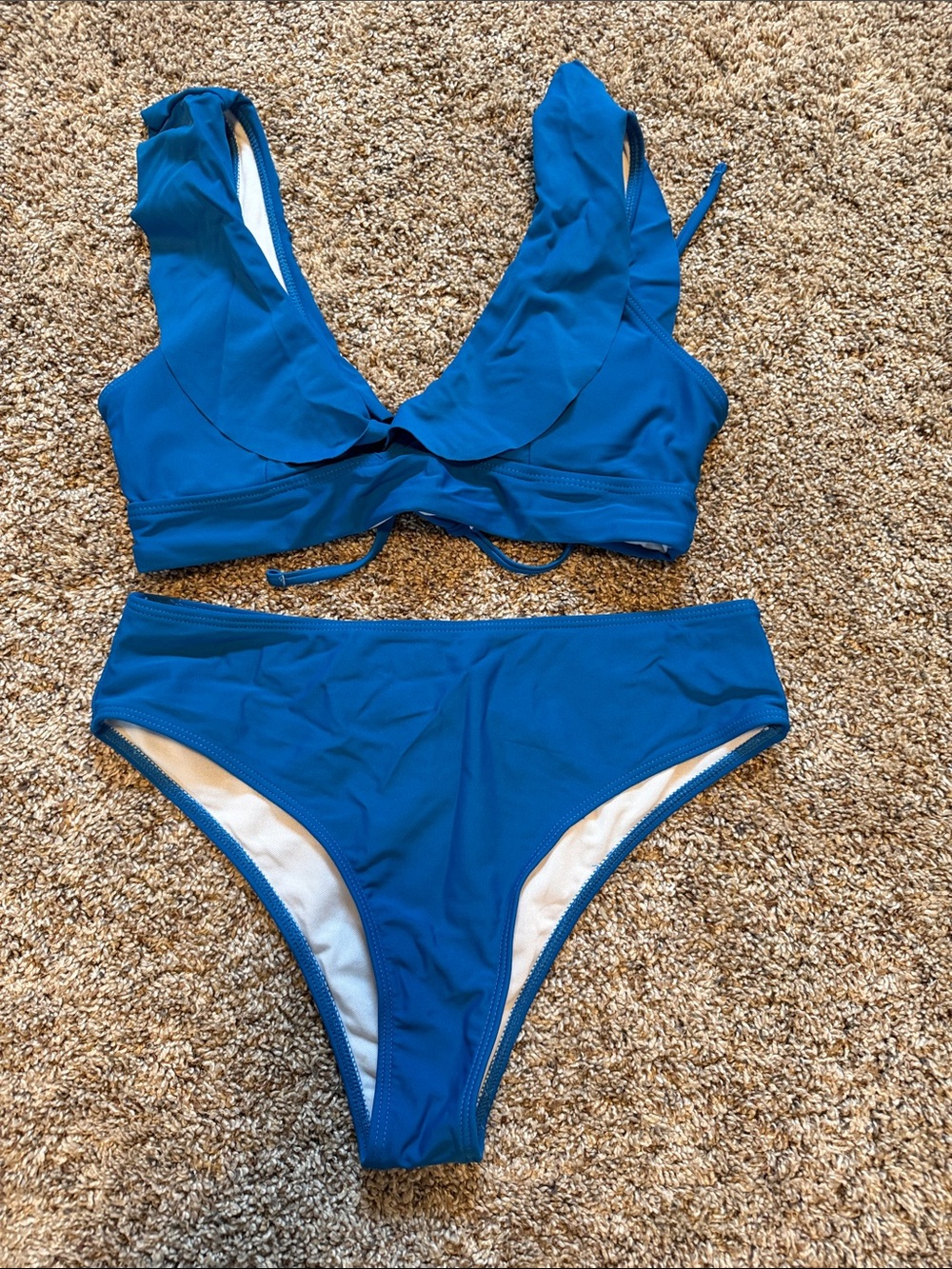 Blue Ruffled Bikini